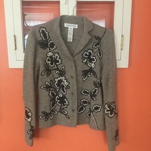 Embellished wool sweater